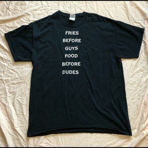 🍄🍟fries before guys food before dudes tshirt🍟